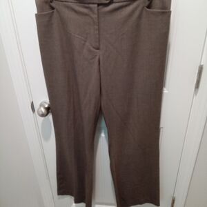 Calvin Klein Modern Fit Plus Size 14 Brown Straight Leg Women's Trousers